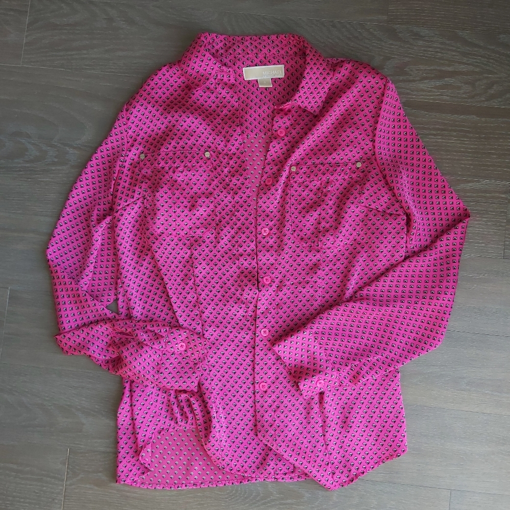 MICHAEL KORS diamond button up top
